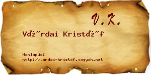 Várdai Kristóf névjegykártya