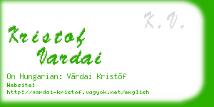 kristof vardai business card