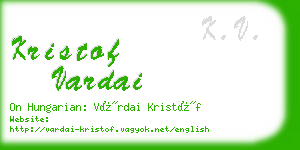 kristof vardai business card